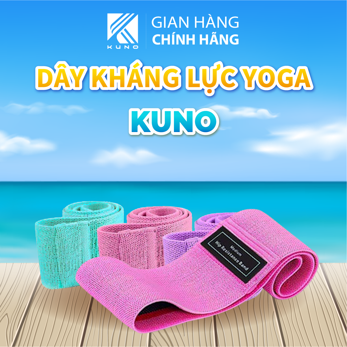 Dây kháng lực kunosport tập tập gym dây kháng lực tập yoga mông đùi siêu bền - d04