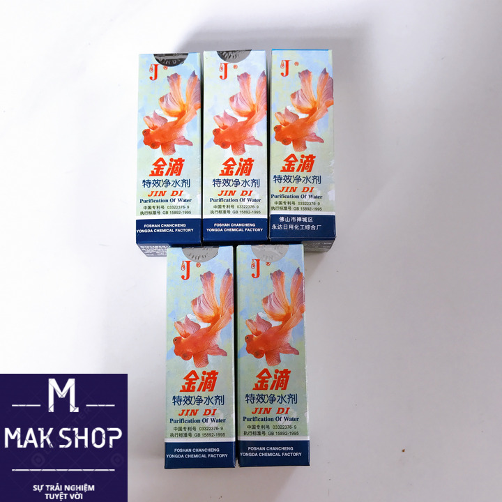 combo 5 chai JINDI làm Trong Nước Cho Hồ Cá Cảnh, Bể Thủy Sinh, Tạo Môi Trường Sống Lý Tưởng Cho Cá