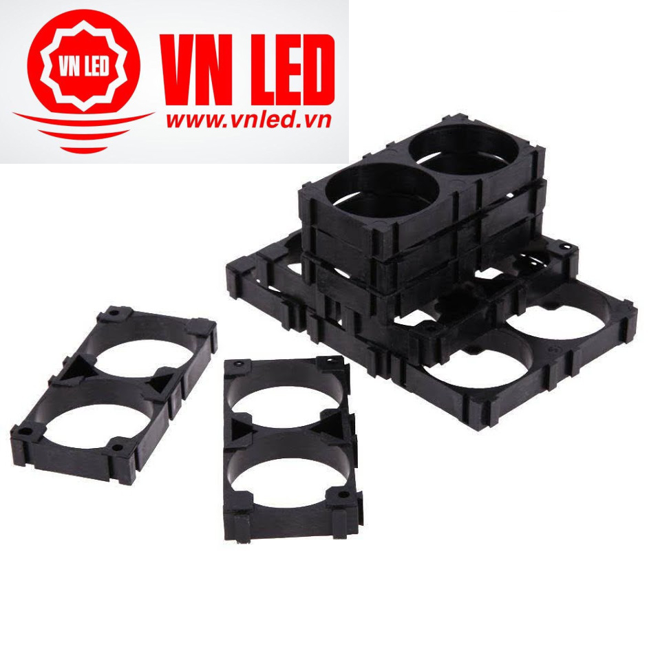 Combo 5 và 10 Khung nhựa đôi đỡ pin 32650 2S - Cố định pin 2 ô, vnled.vn 0936395395