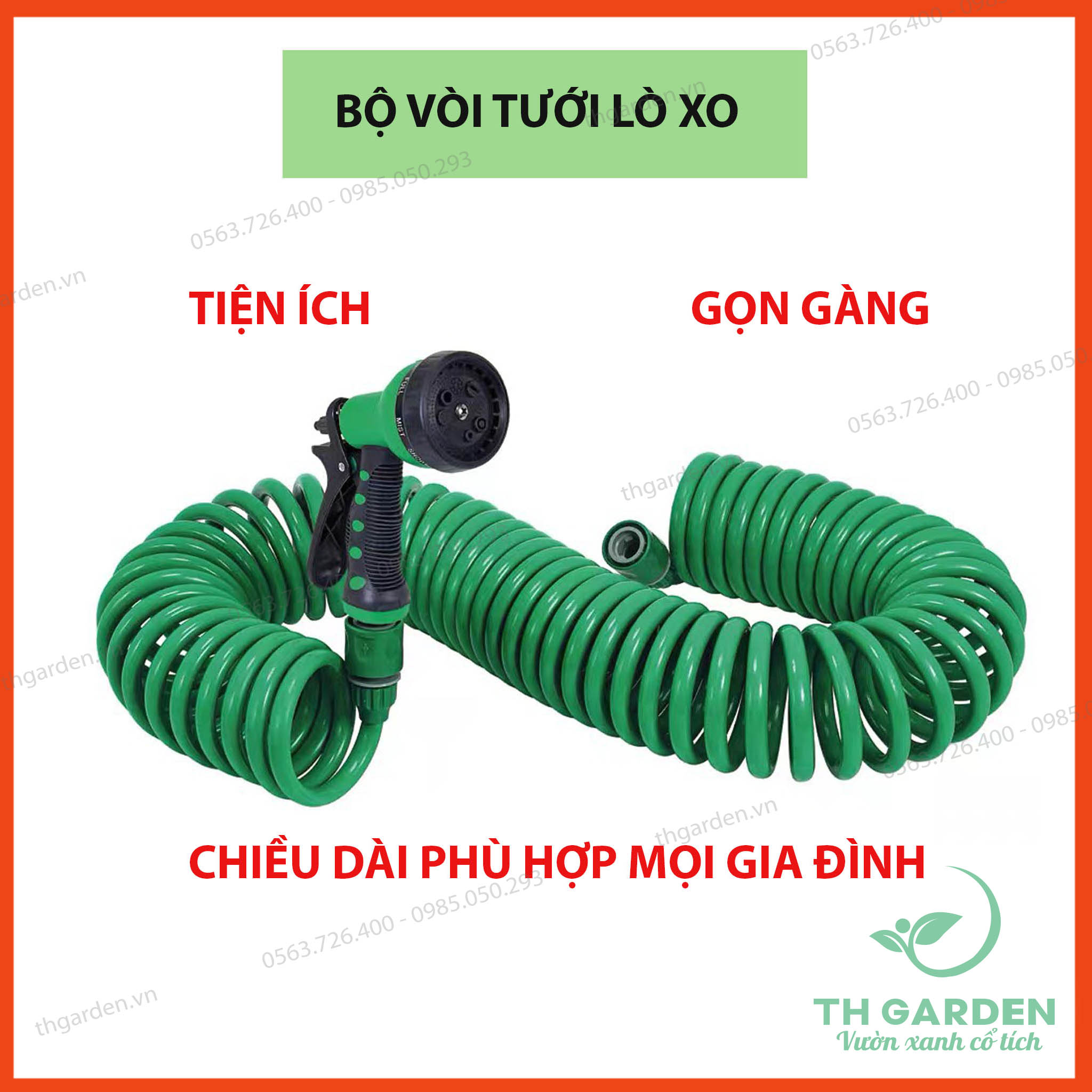 Vòi tưới cây đa năng - Vòi xịt nước tưới cây 7 chế độ - Lò xo co giãn chịu áp - Xịt rửa xe đa năng