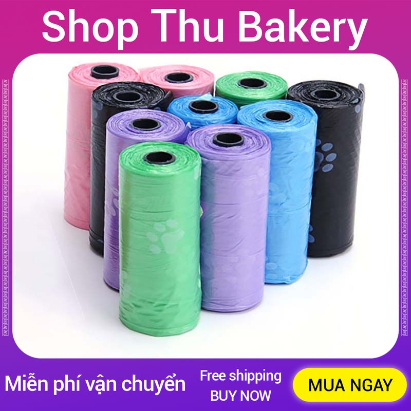 Cuộn nilon dọn hốt phân cho thú cưng (bịch 10 cuộn, màu và mẫu giao ngẫu nhiên ) DTK155222561 - Shop Thu Bakery - Nylon rolls for pets (bags of 10 rolls, color and random samples)
