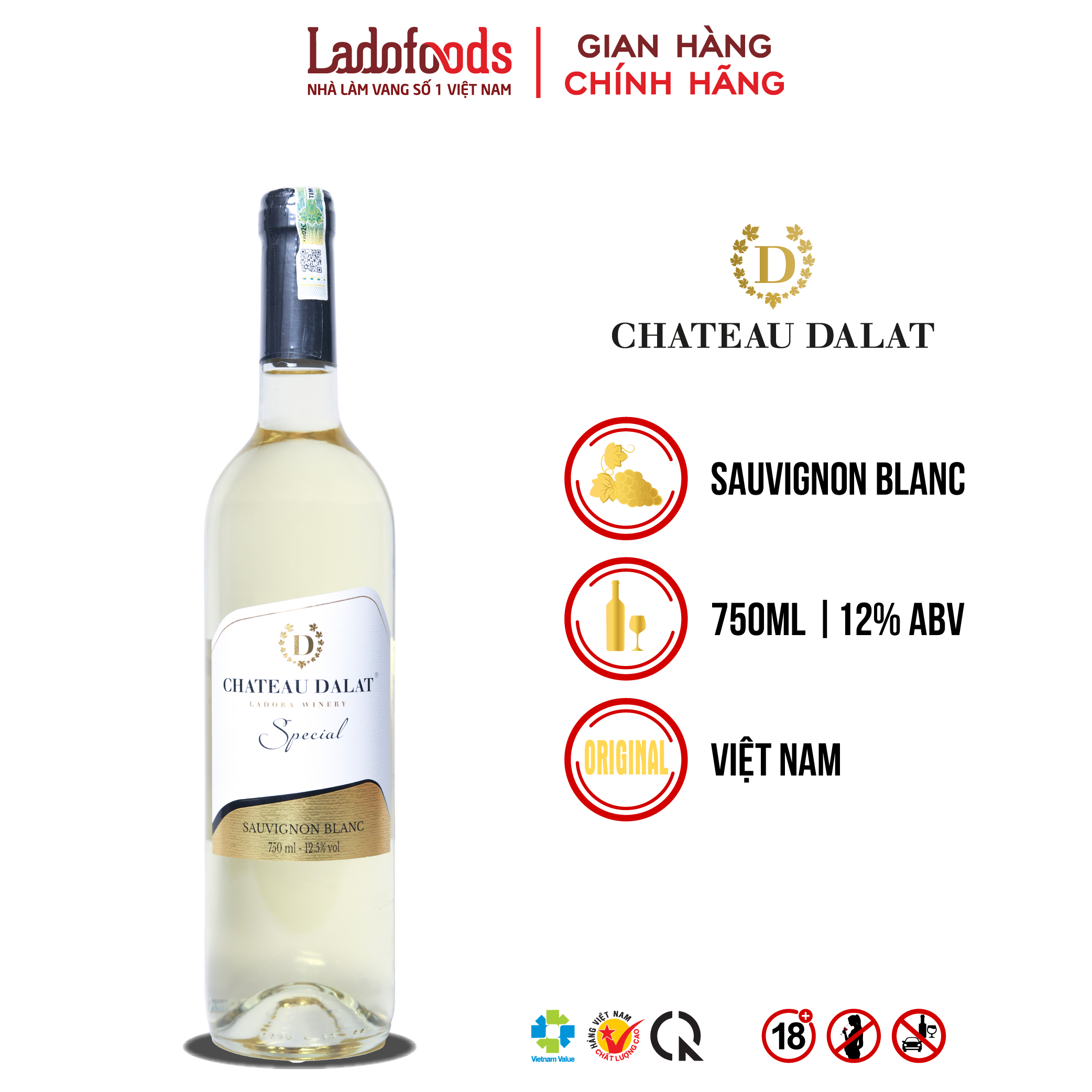 Rượu Vang Chateau Dalat Special 12.5% 750ML