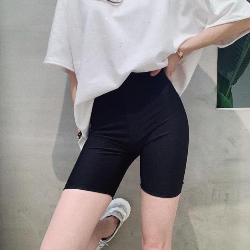 Quần legging đùi cạp chun vải thun cao cấp quần ngắn nữ co giãn tốt dáng ôm