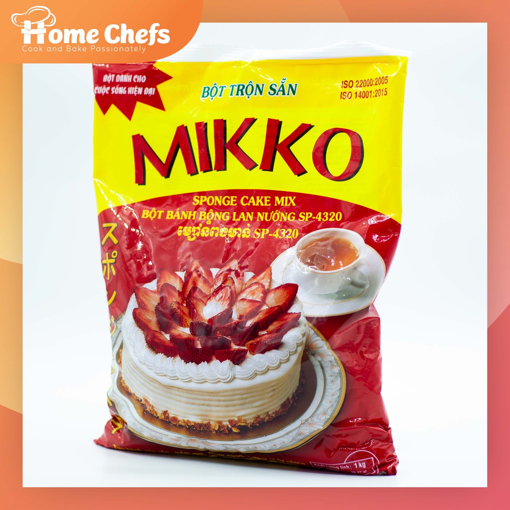 Bột trộn sẵn làm bánh bông lan mikko 1kg
