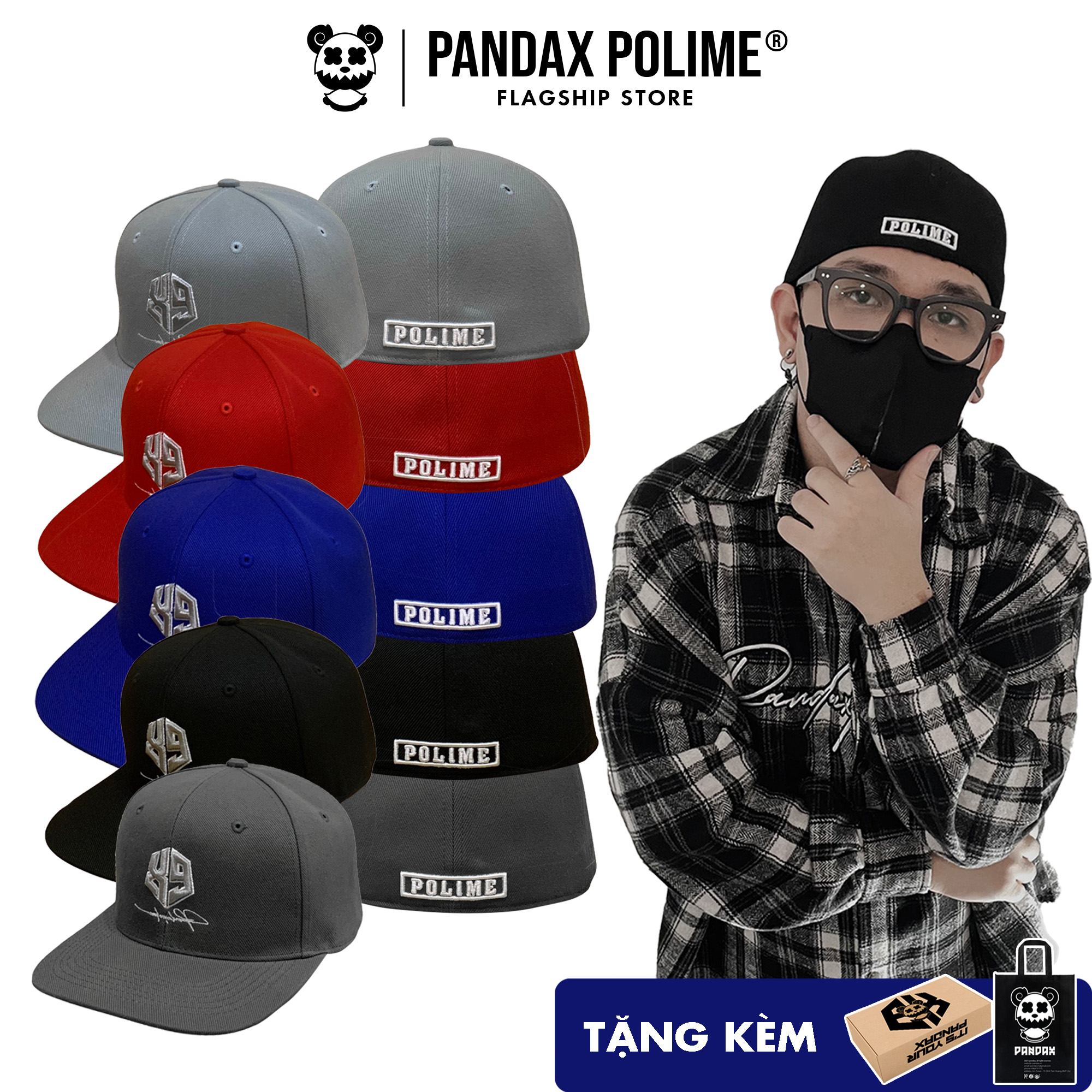 Nón snapback localbrand PANDAX POLIME mũ bít đuôi đội ngược lưỡi trai nam nữ cặp đôi nón kết vải kaki hiphop cá tính Polime Snapback V1