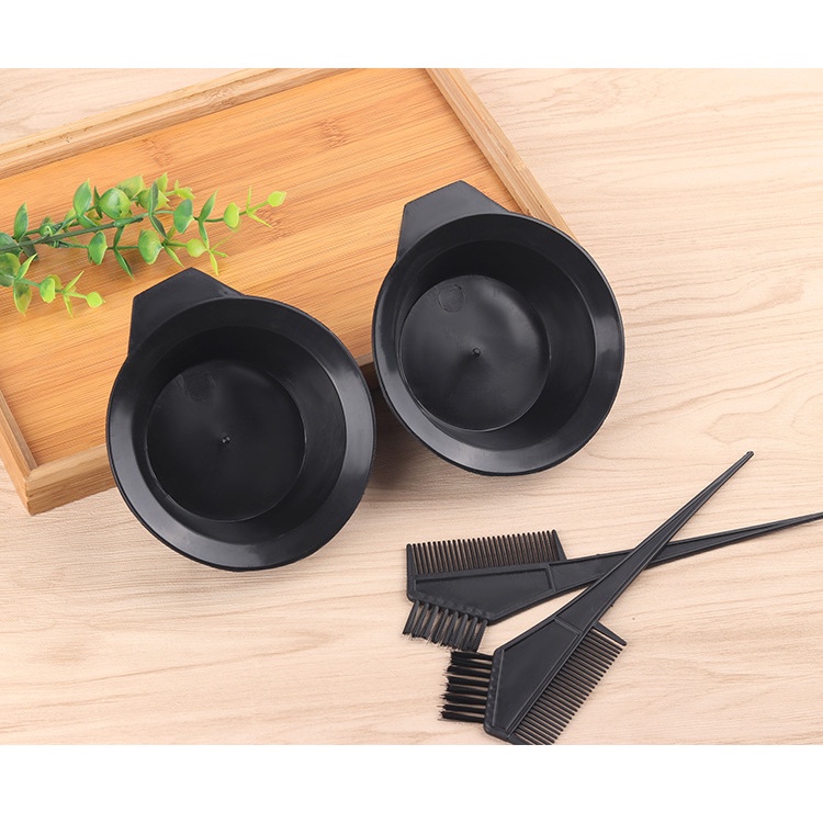 Bộ tô trộn thuốc nhuộm tóc bằng nhựa, kèm lược - bộ dụng cụ nhuộm tóc tại nhà tái sử dụng nhiều lần - chén nhuộm tóc chén nhựa pha hóa chất