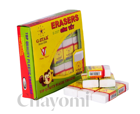 Hộp 30 cục gôm tẩy viết chì G-star E-207 trắng