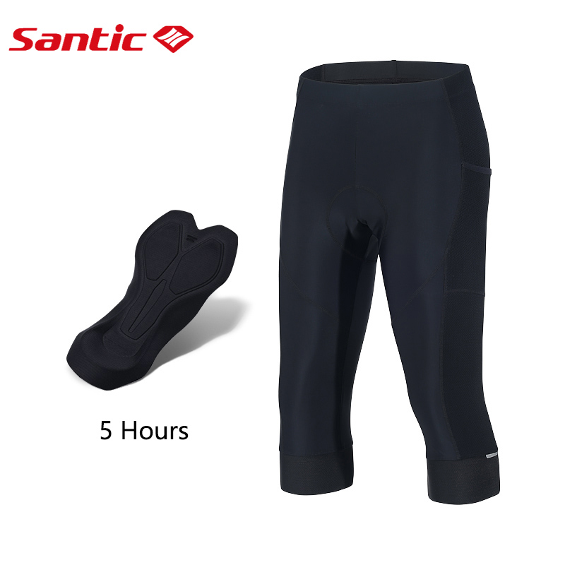 Santic Men Cycling Shorts 4D Padding 3 4 Bike Shorts Breathable Fabric Anti