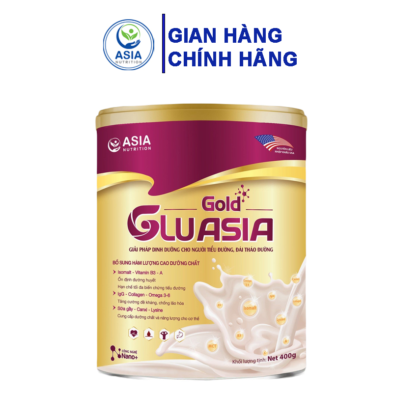 Sữa tiểu đường Glu Asia Gold 400g tác dụng cung cấp dinh dưỡng