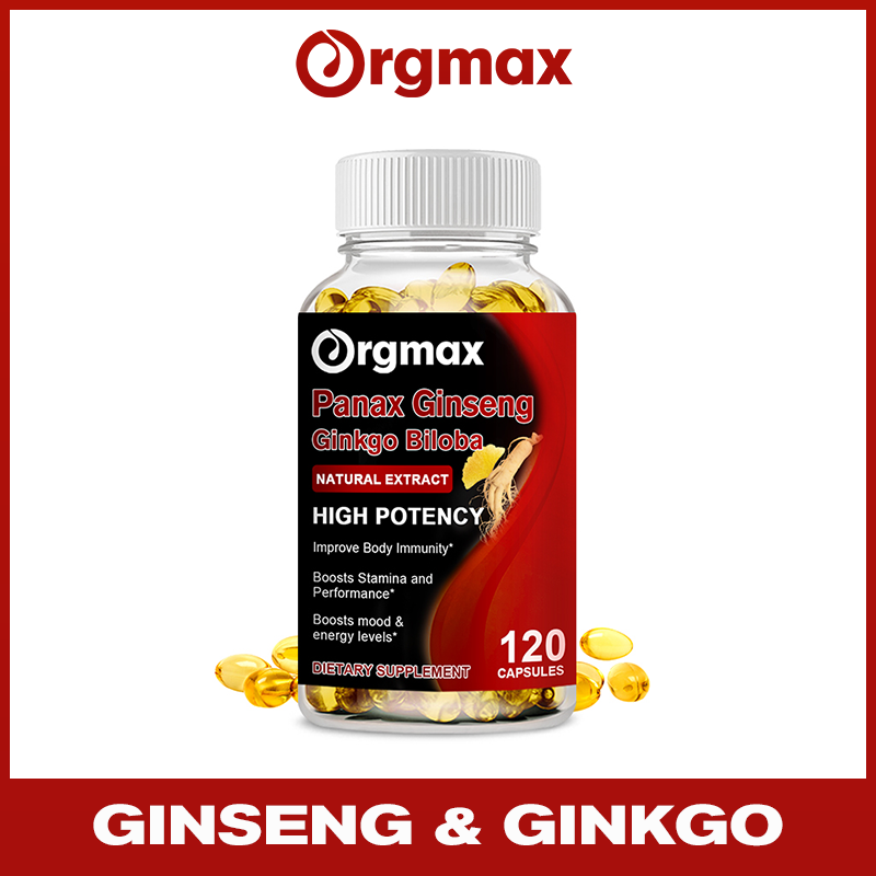 Orgmax Viên nang Panax Ginseng & Ginkgo Biloba 700mg có bổ sung Ashwagandha cho trí nhớ và sự tập trung, tăng cường khả năng miễn dịch