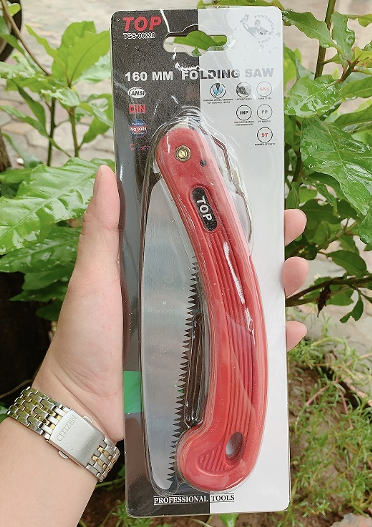 Cưa xếp cán đỏ 160mm top tgs-00228
