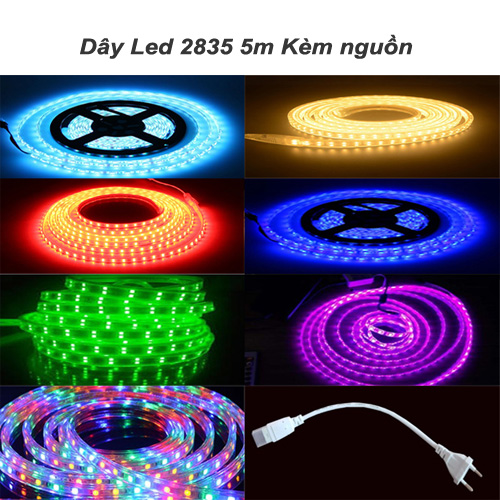 Bộ 5m led dây 2835 kèm nguồn