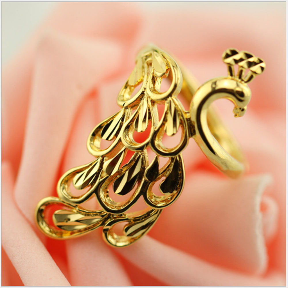 Nhẫn Nam Nữ Mạ Vàng 24k - Hình Con Công Thiết Kế Tinh Sảo - Phong Cách Hàn Quốc ..!!!