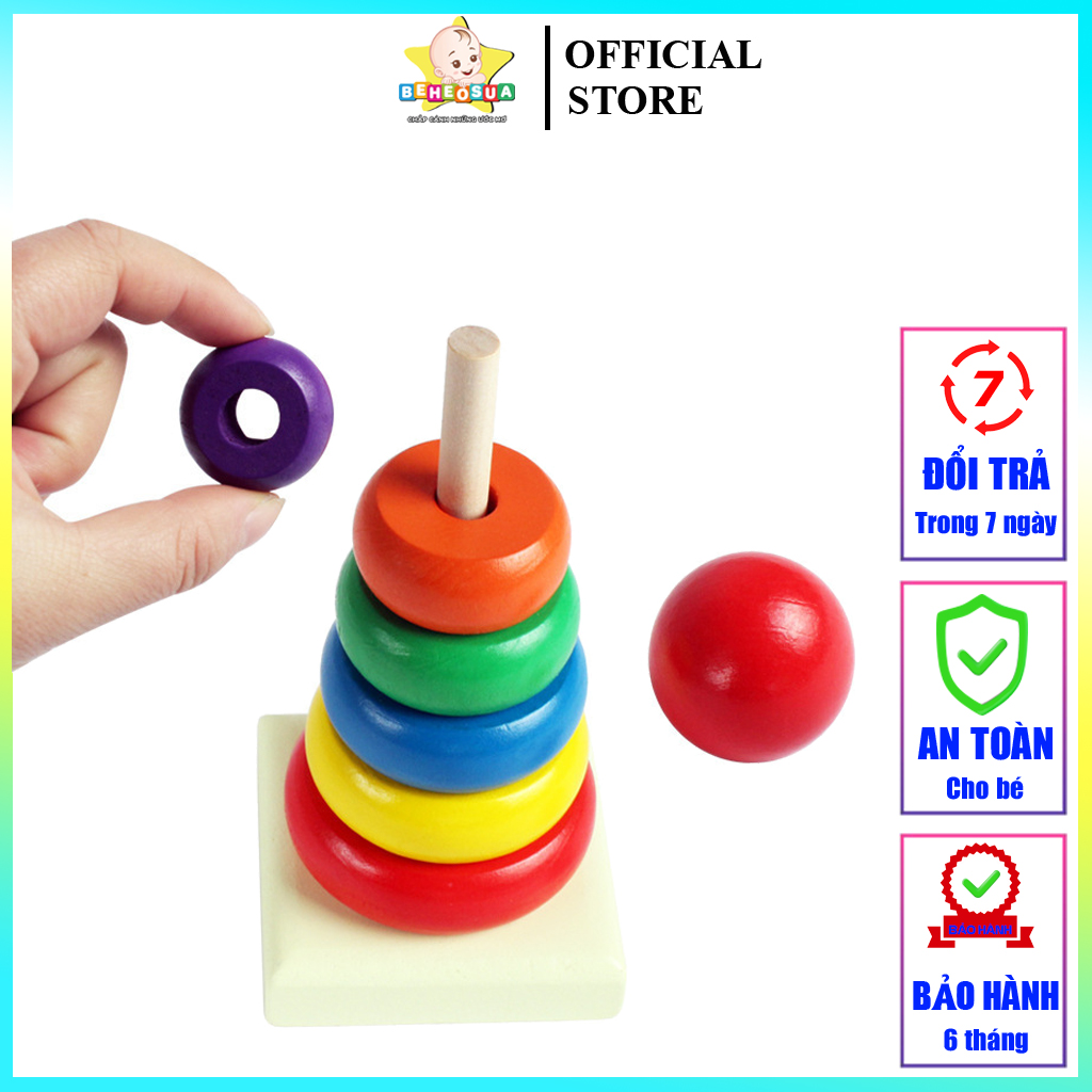 Đồ chơi thả trụ gỗ cho bé thả trụ cầu vồng đồ chơi thả hình khôi