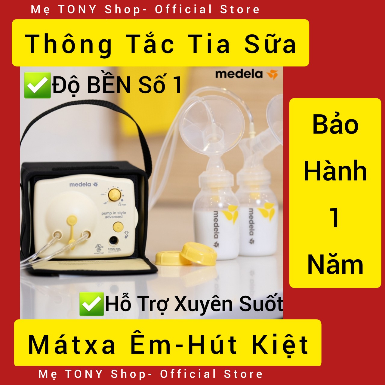 [Top 1 HútKích Sữa]Máy Hút Sữa Điện Đôi MEDELA Pump In Style ADVANCED/MAXFLOW(Matxa Êm & Hút Kiệt-Bảo Hành 1 Năm)