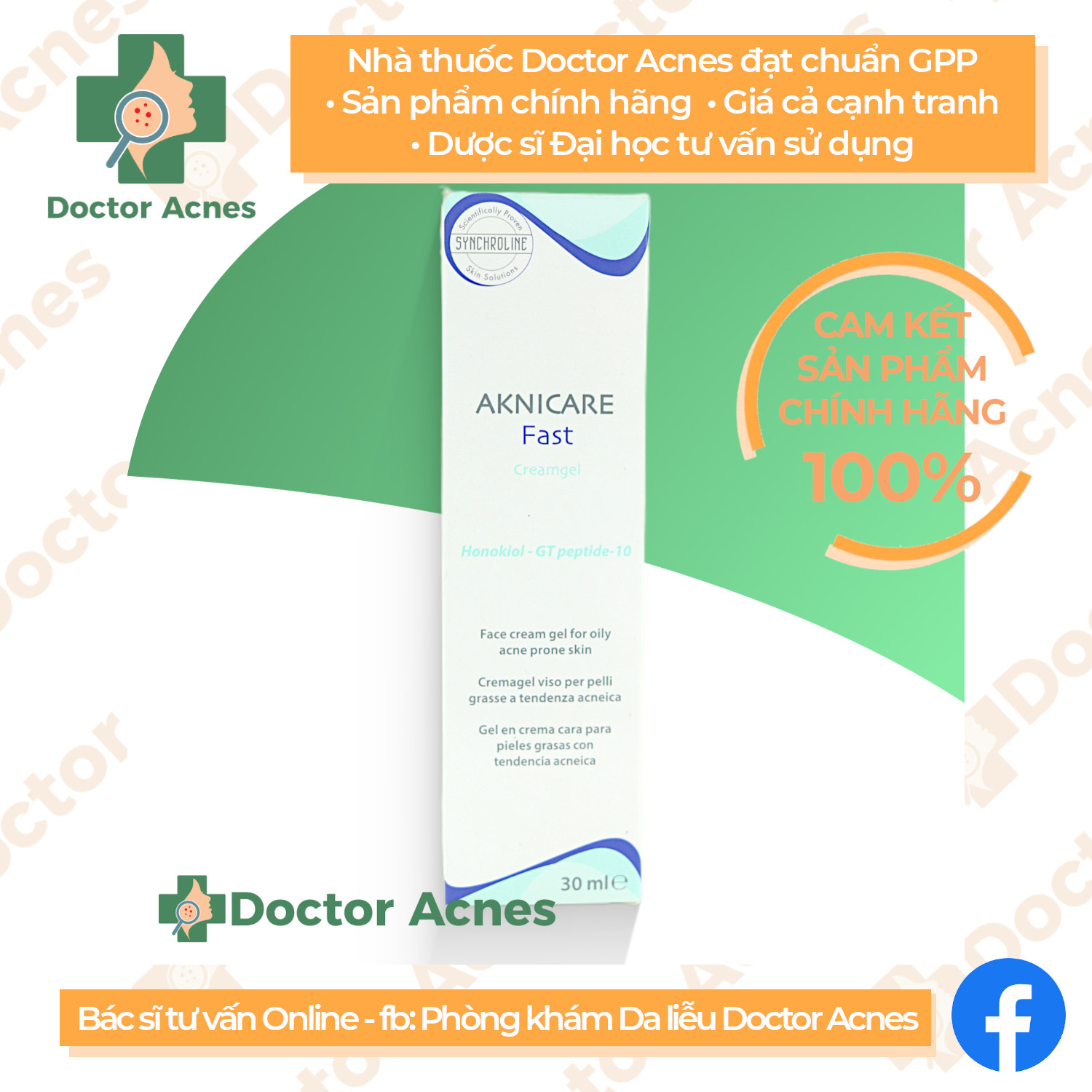 Kem giảm nhờn mụn Aknicare Fast Cream Gel 30ml