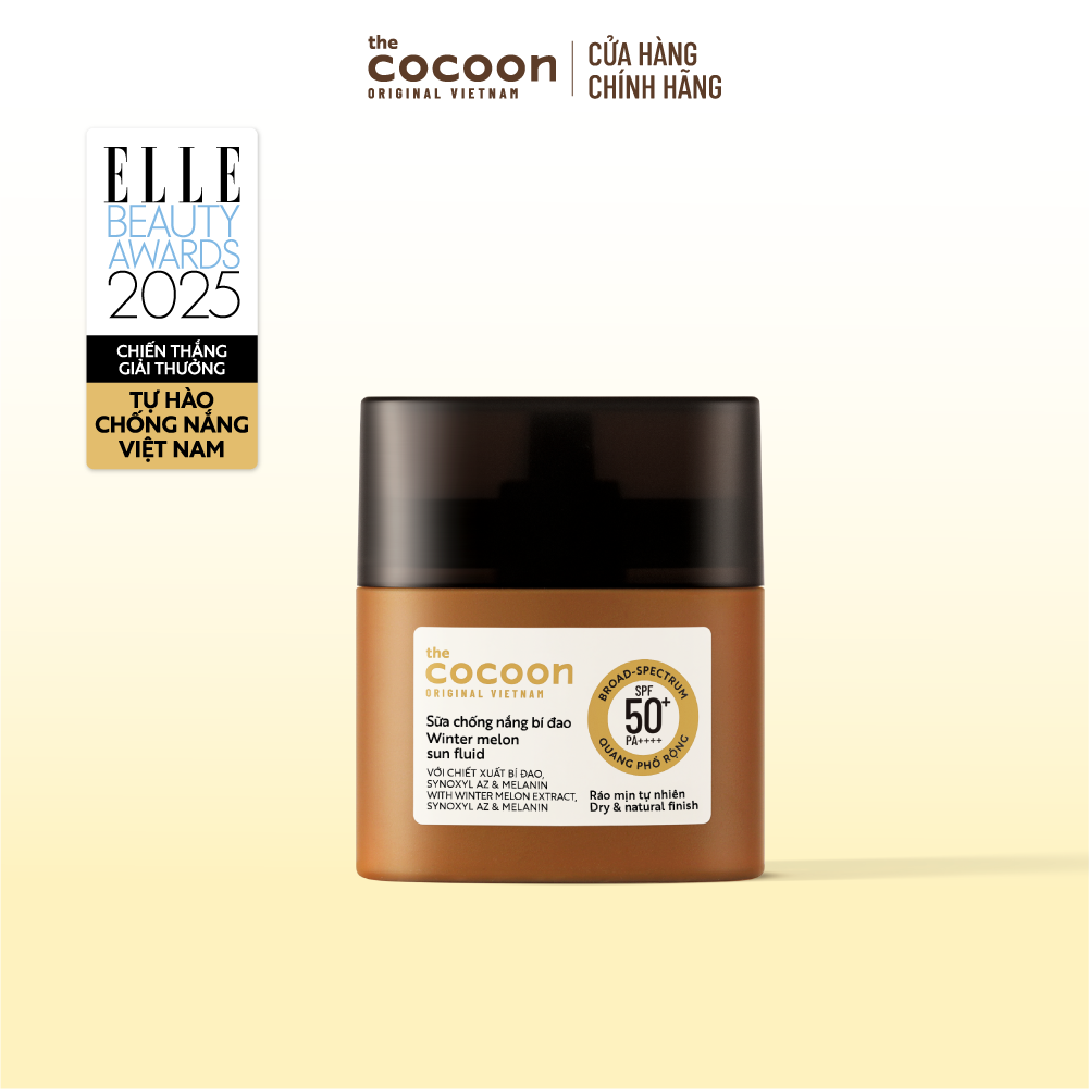 Sữa chống nắng bí đao - Ráo mịn tự nhiên SPF 50+, UVA – PF 62.6 Cocoon 15ml
