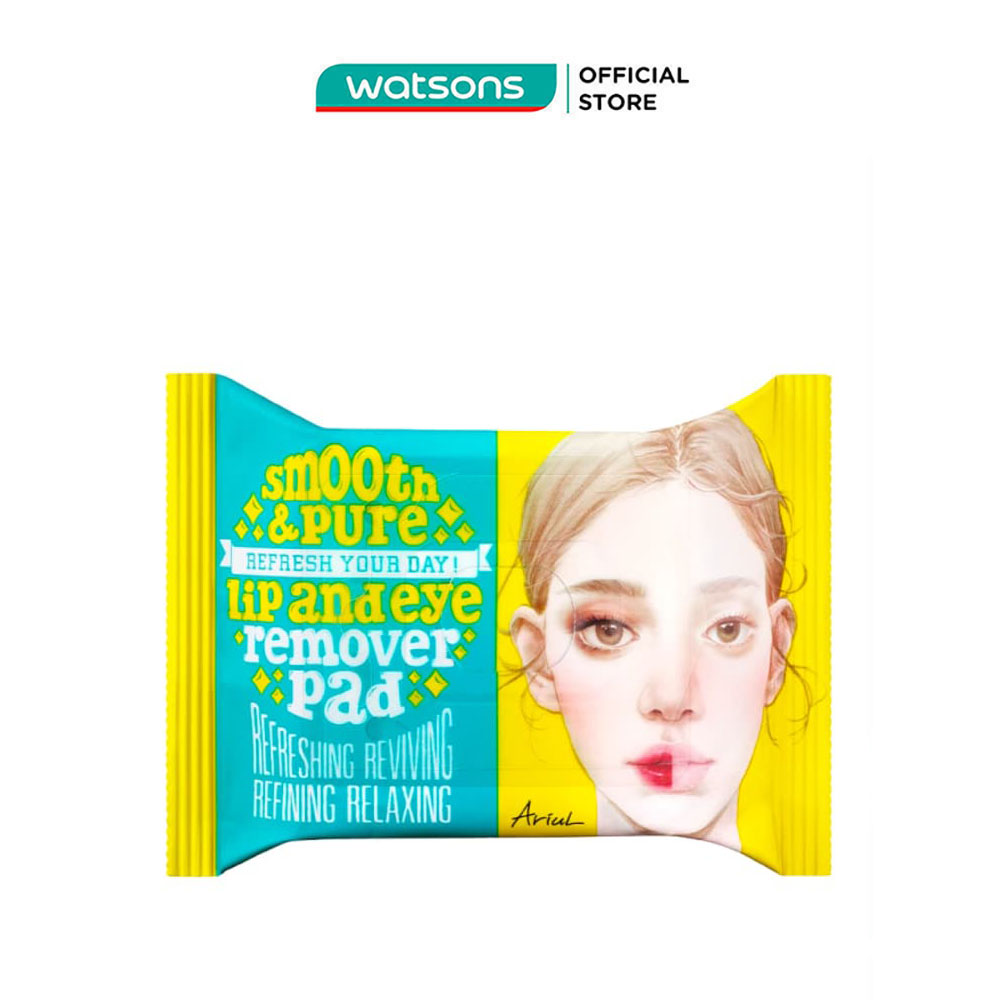 Bông tẩy trang ariul smooth & pure lip & eye remover pad cho mắt & môi 30 miếng