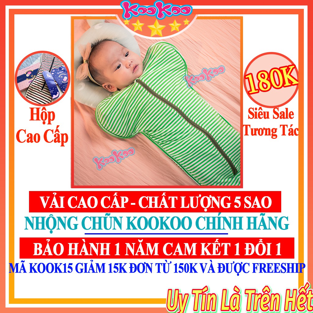 Nhộng chũn giúp bé ngủ ngon, quấn chũn cao cấp chính hãng kookoo