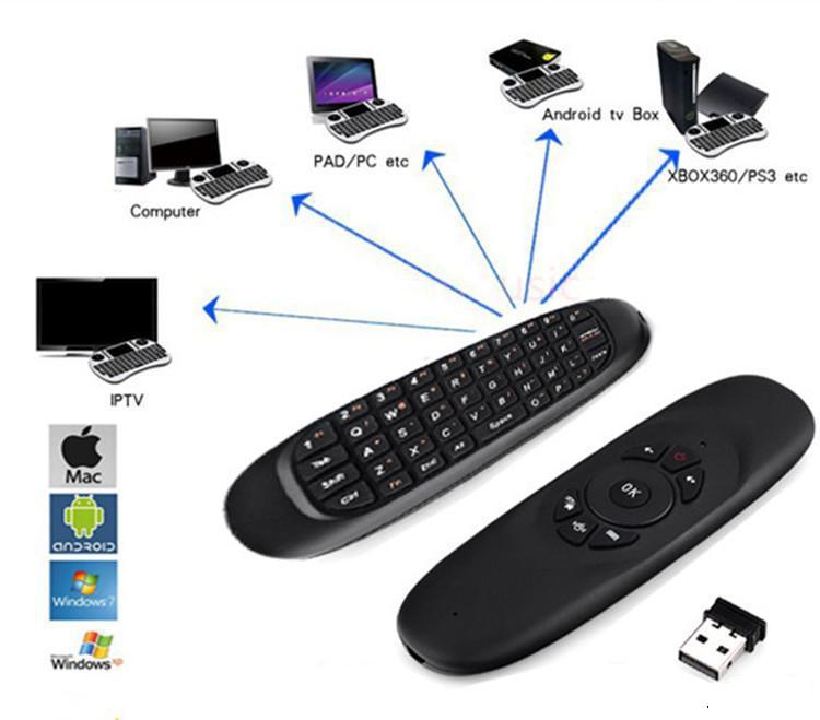 Bàn phím kiêm chuột bay Air Mouse Keyboard C120 tìm kiếm giọng nói pin SẠC