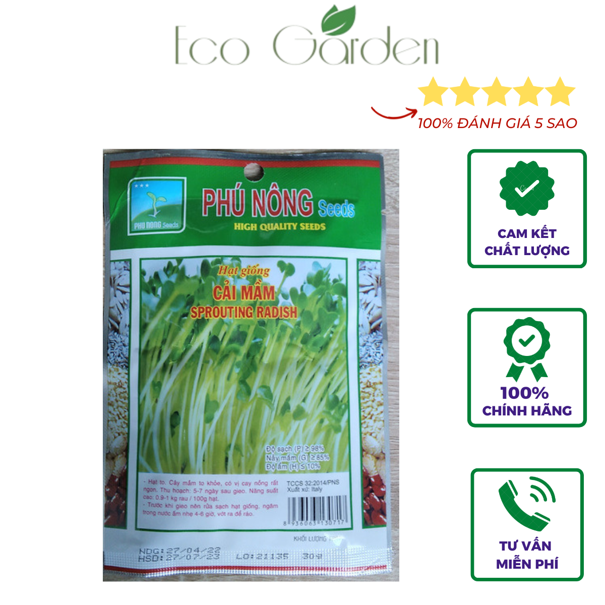 Hạt giống rau mầm phú nông - 30g
