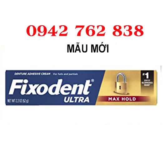 [Siêu dính cao cấp] Keo dán răng Fixodent Ultra max hold 62g