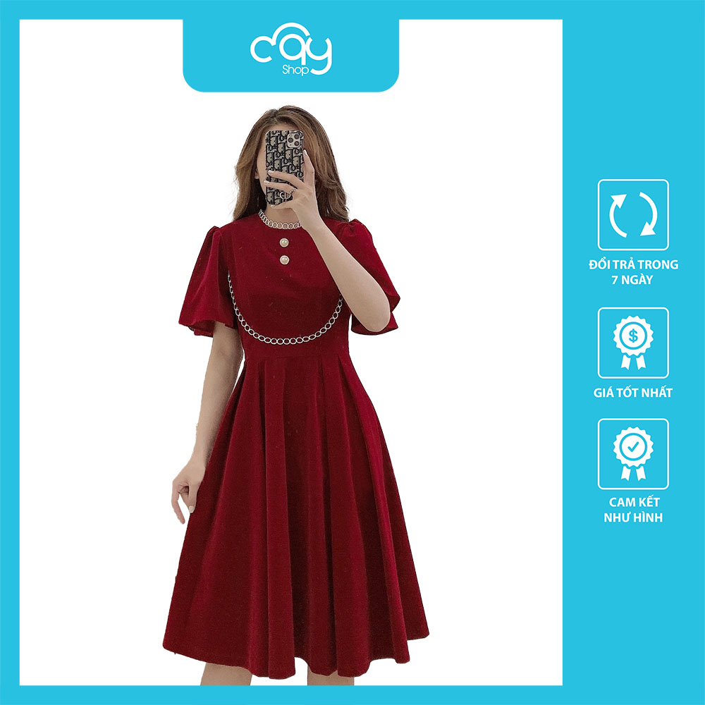 [HCM]Đầm đỏ diện Tết hàng độc quyền siêu xinh đủ size 30 đến 72kg - VV8