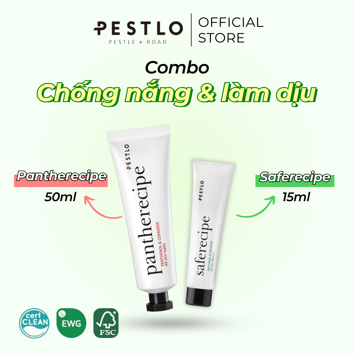Combo kem dưỡng ẩm 50ml và kem chống nắng 15ml