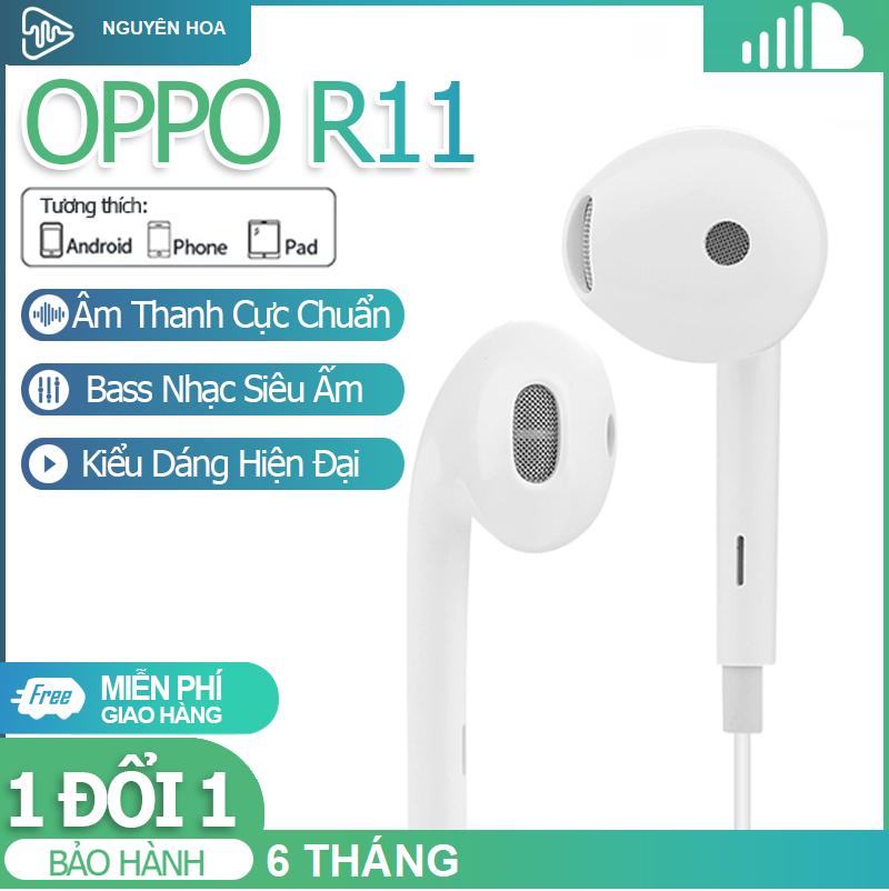 Tai nghe Oppo R11 cổng 3.5mm tương thích tuyệt vời các dòng Oppo,android,iphone cổng 3.5mm (Trắng)