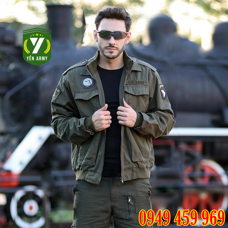 Áo Khoác Lính Nam - Áo Khoác Kaki Nam Túi Hộp Phong Cách Lính Mỹ - Mã AK336