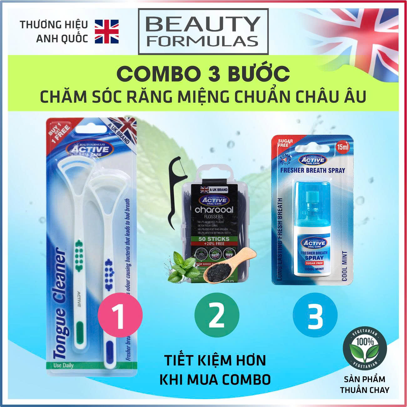 European Standard Oral Care Combo from the British Brand Beauty Formulas. Anti-Inflammatory, Prevents Odor, Confident in Communication