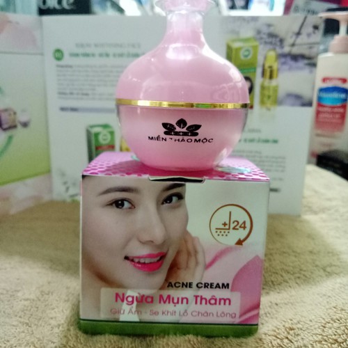[HCM]Kem ngừa mụn thâm - Giữ ẩm - Se khít lỗ chân lông Acne Cream Miền Thảo Mộc (10g