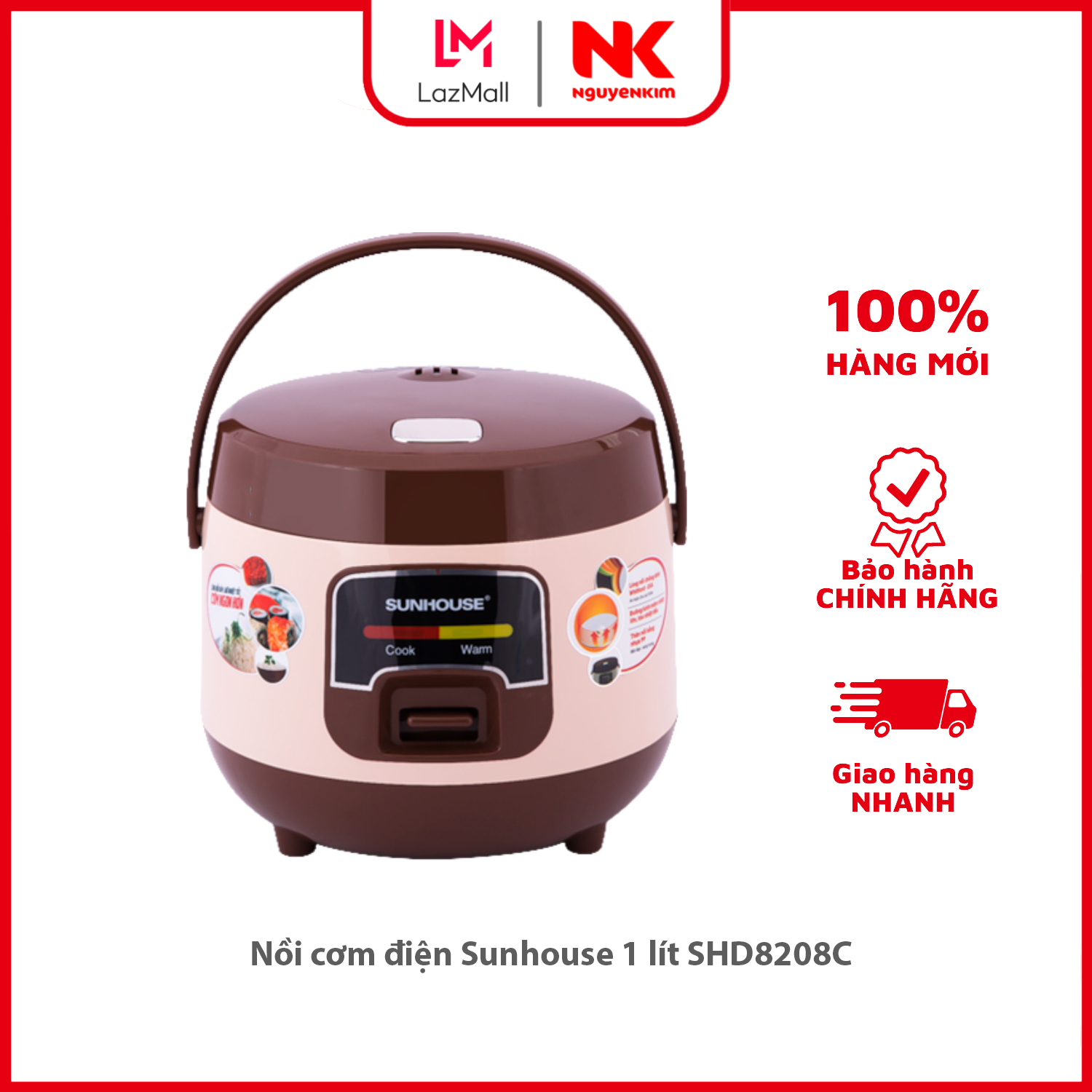 Nồi cơm điện sunhouse 1 lít shd8208c