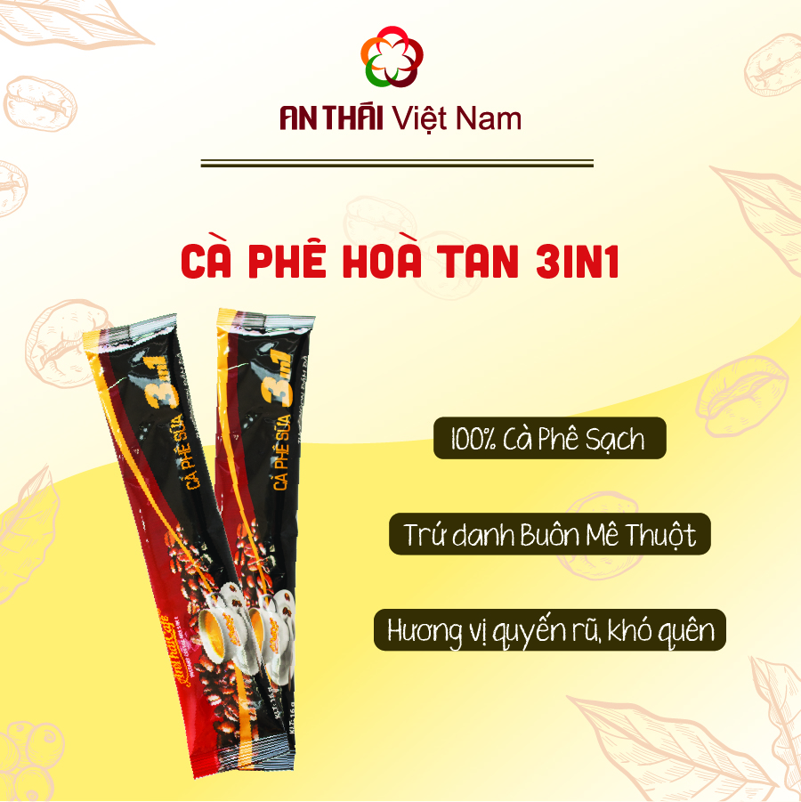 Cà phê sữa 3in1 An Thái Mới thơm ngon và tiện lợi, không hóa chất không hương liệu gói 16g - 01 gói- AnTháiCafé