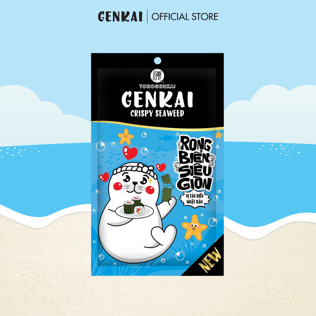 Snack tảo biển siêu giòn genkai vị tảo biển nhật bản 14g