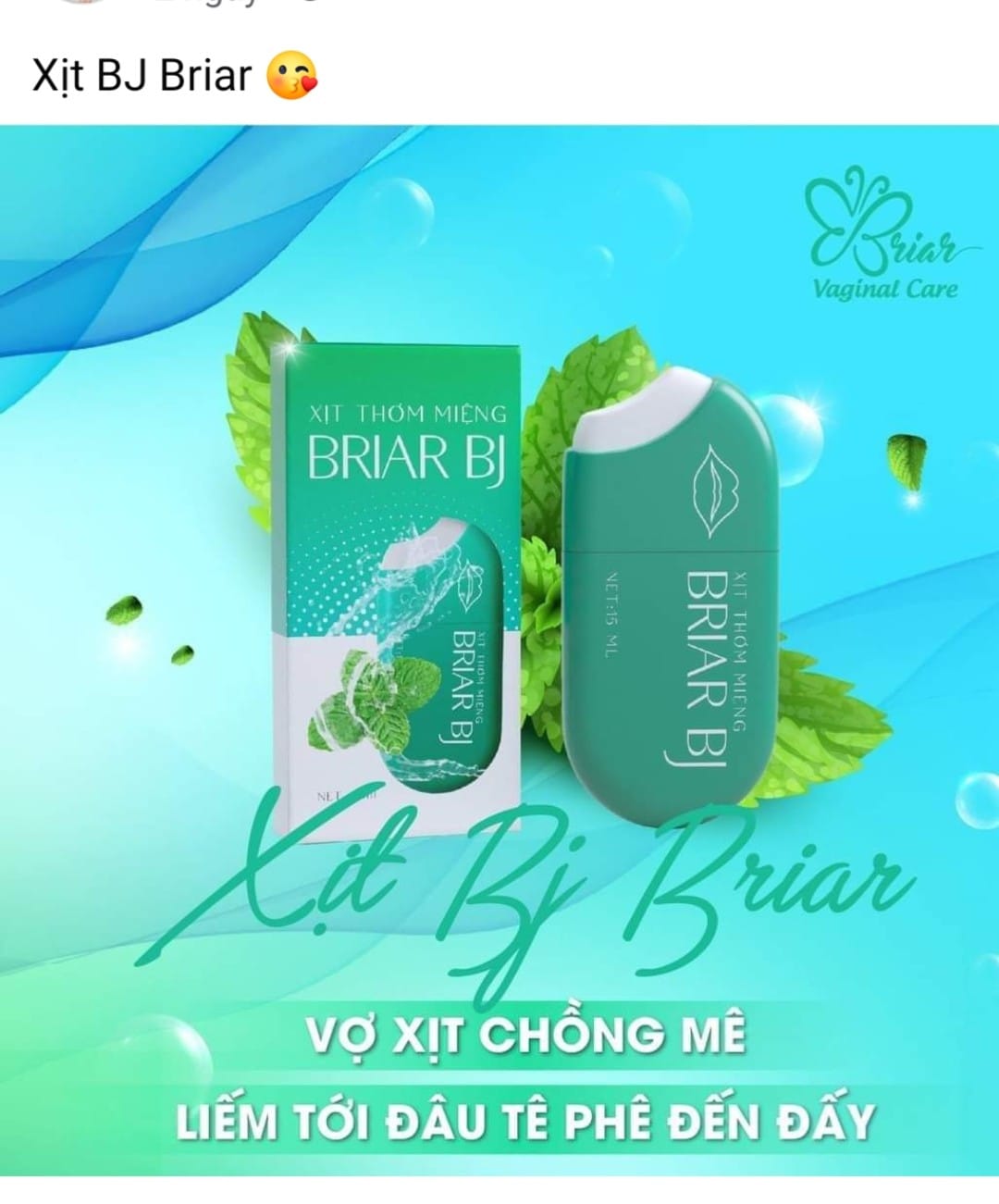 Hcm xả kho combo 2 chai xịt briar bj hương bạc hà chai 15ml chống hôi miệng khử khuẩn thơm miệng evashop96
