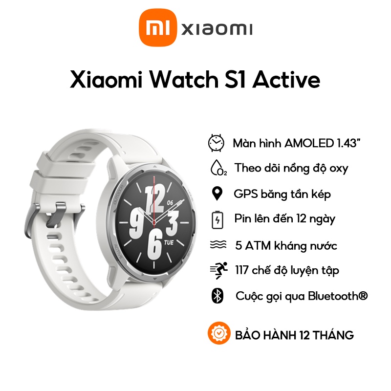 Đồng hồ thông minh xiaomi watch s1 active - hàng chính hãng - bh 12 tháng