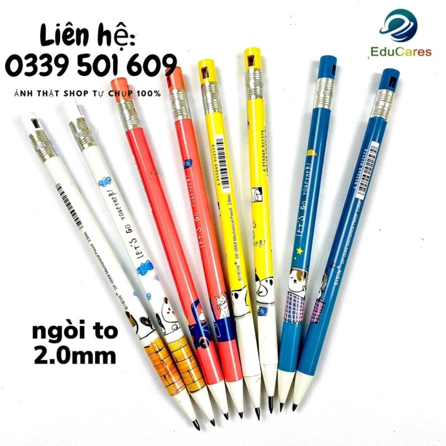 Bút chì bấm 2b ngòi to 2.0mm df-0068 thay thế cho bút chì gỗ - kèm ngòi riêng