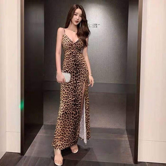 [HCM]ĐẦM BEO XẺ TÀ 2 DÂY CỔ V