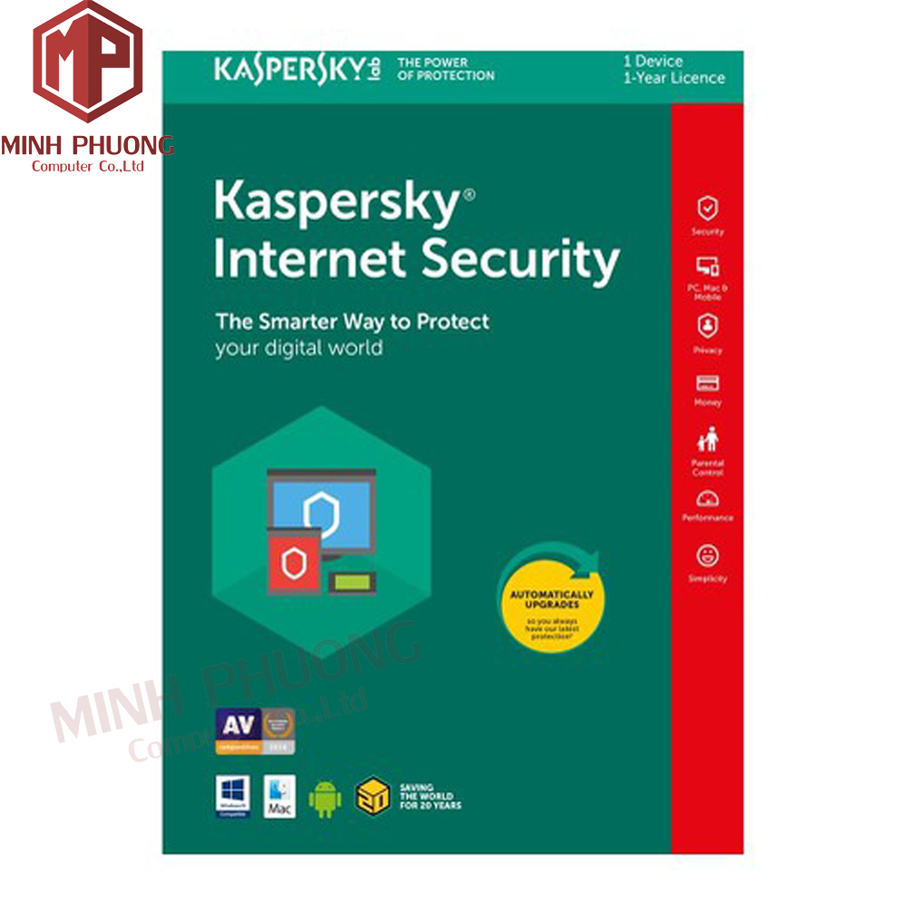 Phần mềm diệt virus kaspersky internet.bản 3 máy.