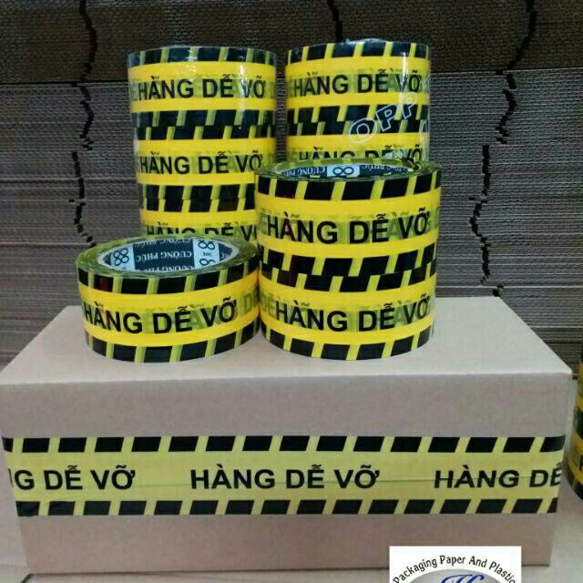 Băng keo hàng dễ vỡ loại 1 màu vàng 100yard