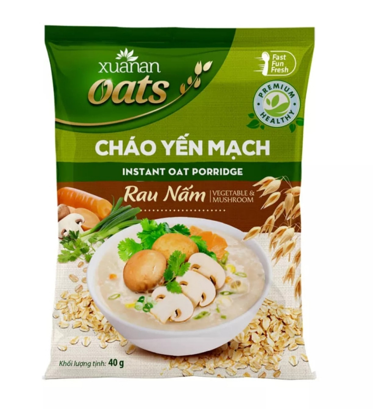 Combo 6 gói cháo yến mạch rau nấm xuân an 40gr/gói
