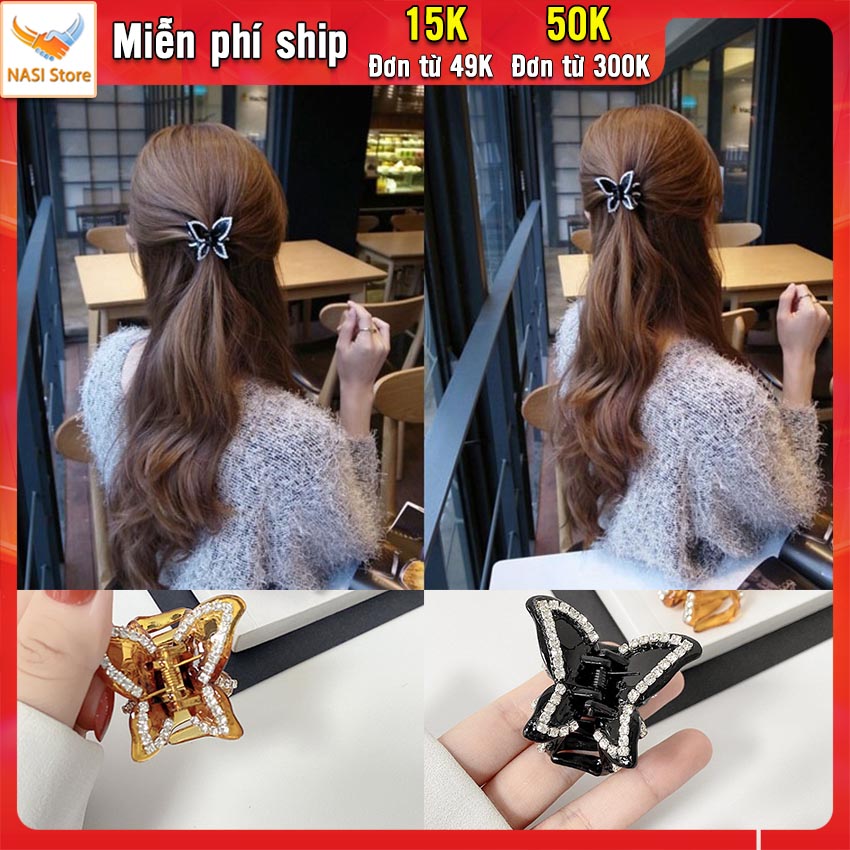 Kẹp càng cua NASI Store hình bướm phong cách hàn quốc dễ thương chất liệu cao cấp kẹp tóc cute nữ phụ kiện tóc
