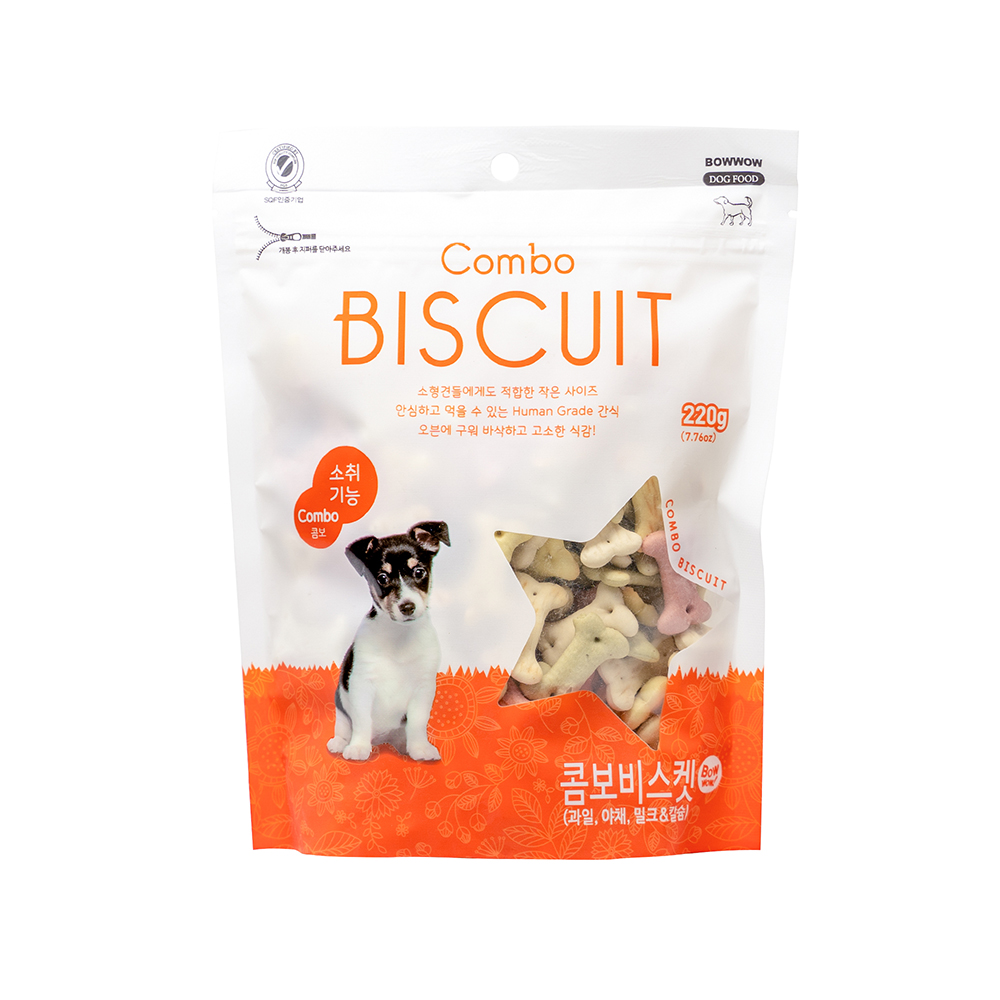Bánh bích quy ăn vặt bổ sung dinh dưỡng hiệu Bowwow cho chó 220g