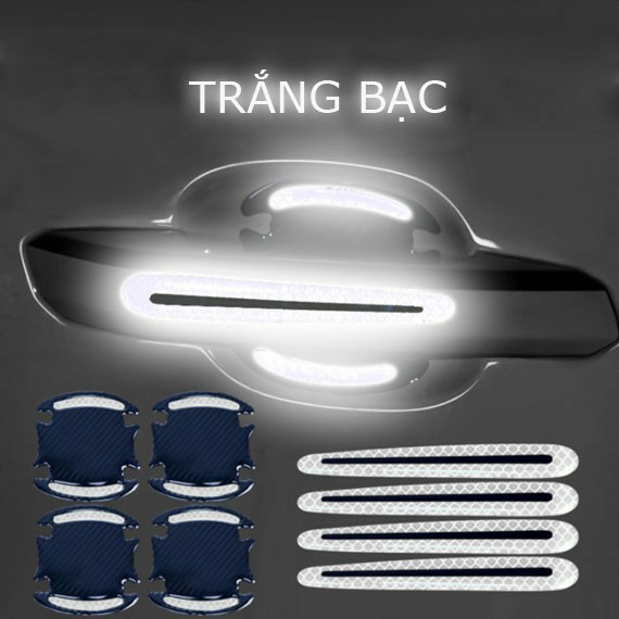 Bộ tem chống xước ốp hõm tay phản quang trang trí và bảo vệ xe hơi