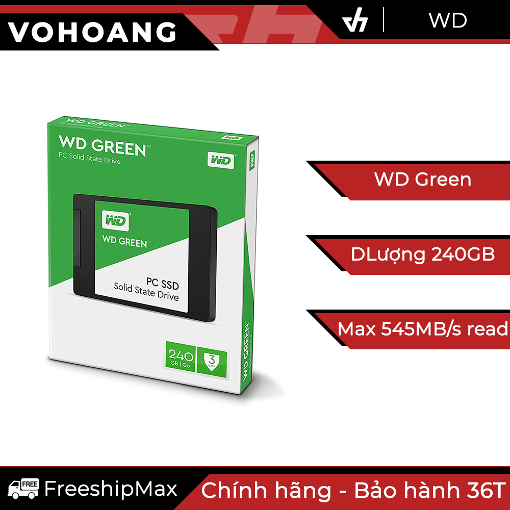 SSD 240GB WD Green - Ổ cứng thể rắn chính hãng, tốc độ cao, bảo hành 3 năm