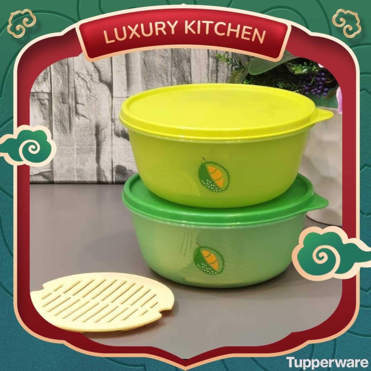 Bộ hộp đựng sầu riêng, mít chuyên dụng DURIAN KEEPER - Chính hãng Tupperware
