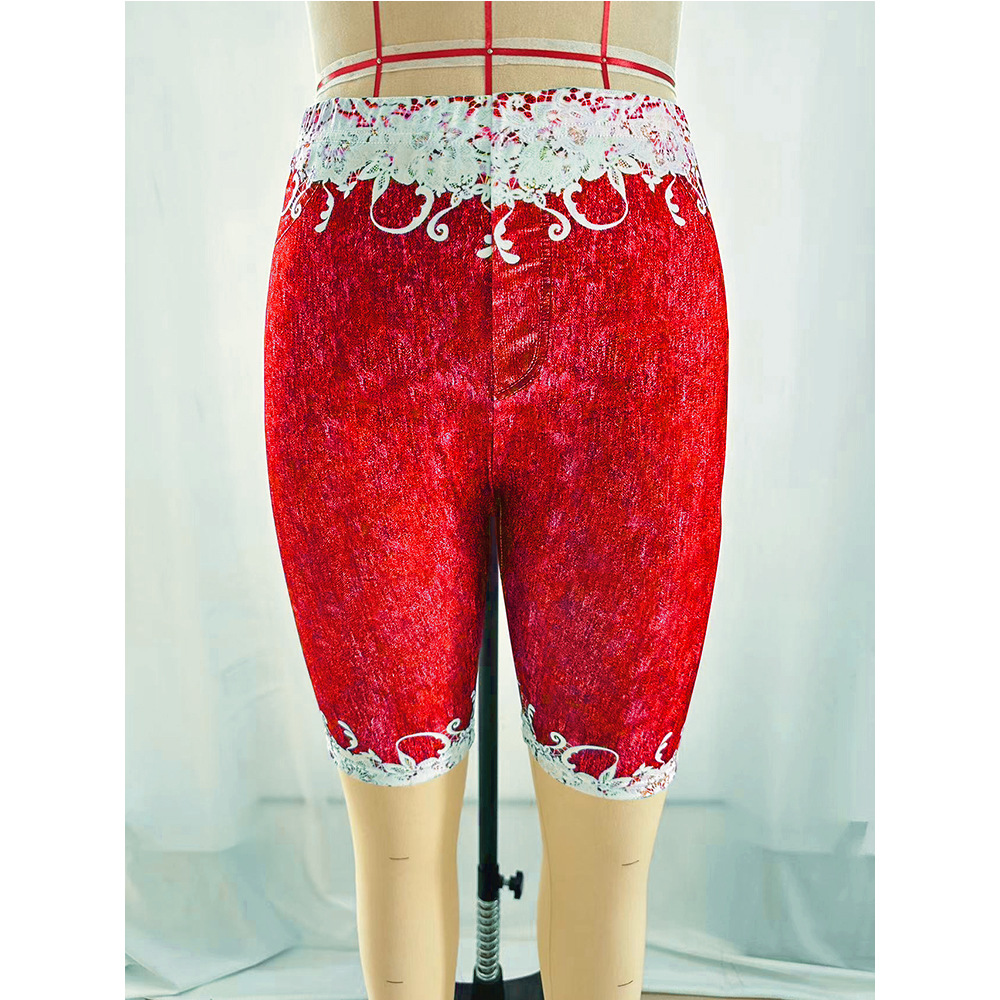 -A Các Mô Hình Bùng Nổ AliExpress Tại Chỗ Ở Châu Âu Và Châu Mỹ wish Bán Nóng Phụ Nữ Hoa Denim Legging Cộng Với Kích Thước Quần Yoga Thể Thao Sexy