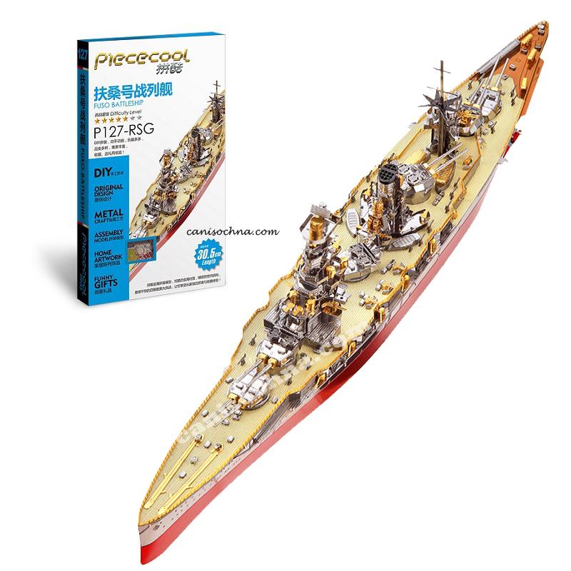 Piececool _ Mô hình lắp ráp 3D kim loại _ Tàu Fuso _ Fuso Battleship