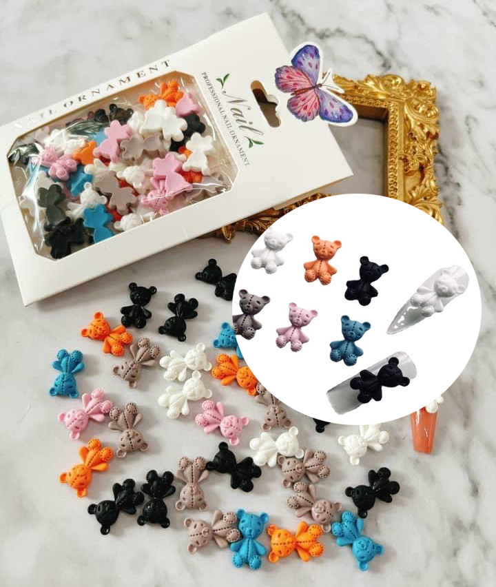 Túi hoa bi charm hoa sứ gắn móng, charm hoa nhí nail mi